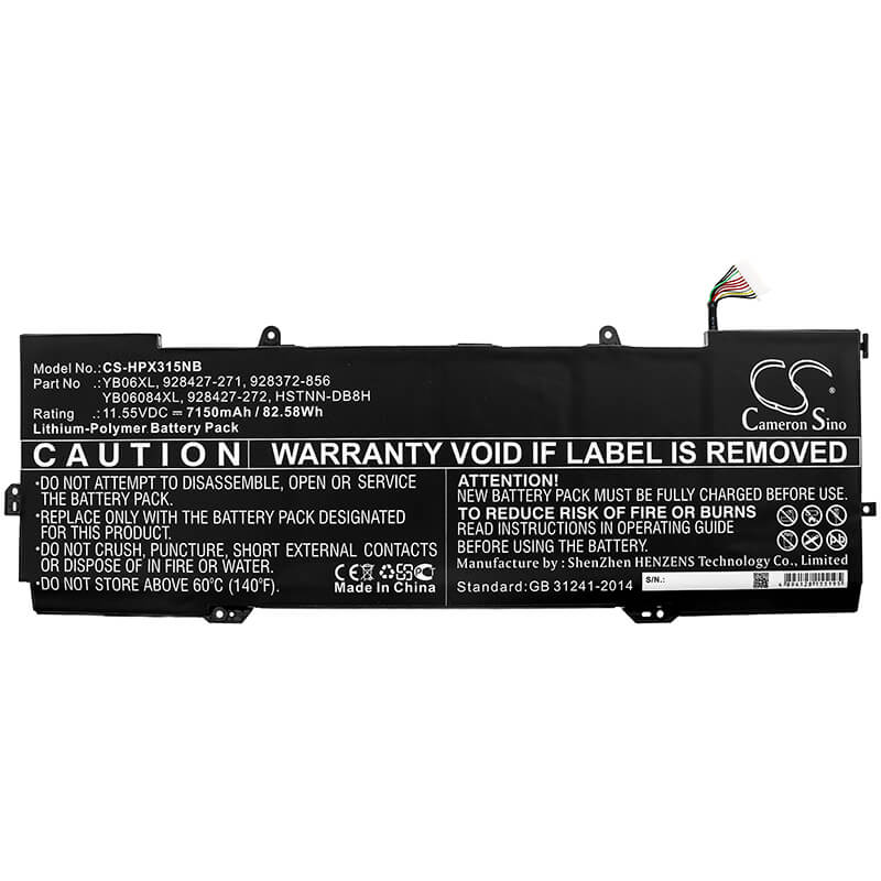 11.55V, 7150mAh, Li-Polymer Battery fits Hp, Spectre X360 15-ch000na, Spectre X360 15-ch000nb, 82.5825Wh