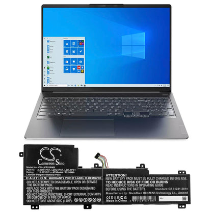 15.36V, 4750mAh, Li-Polymer Battery fits Lenovo, Ideapad 5 Pro, Ideapad 5 Pro-16ach6, 72.96Wh