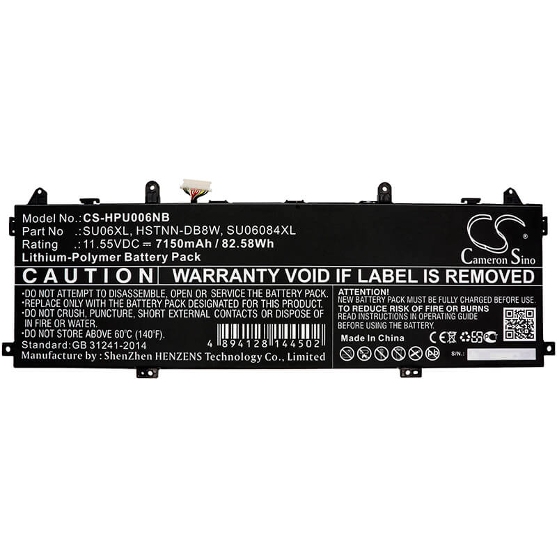 11.55V, 7150mAh, Li-Polymer Battery fits Hp, Spectre X360 15-df0000, Spectre X360 15-df0000nf, 82.5825Wh