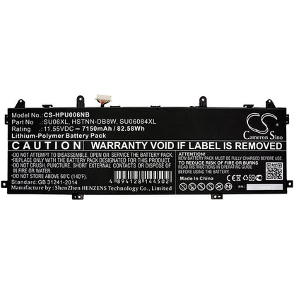 11.55V, 7150mAh, Li-Polymer Battery fits Hp, Spectre X360 15-df0000, Spectre X360 15-df0000nf, 82.5825Wh