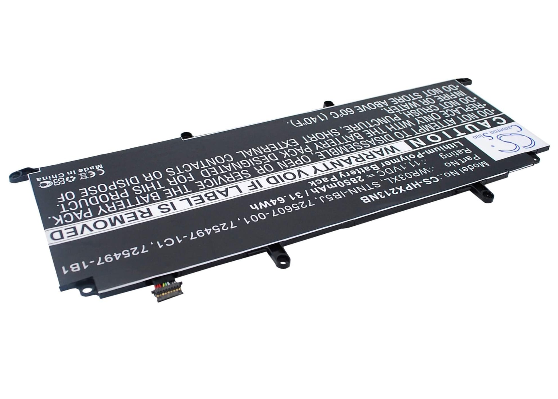 11.1V, 2850mAh, Li-Polymer Battery fits Hp, Pavilion 13-p100ed X2, Pavilion 13-p100el X2, 31.635Wh
