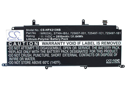 11.1V, 2850mAh, Li-Polymer Battery fits Hp, Pavilion 13-p100ed X2, Pavilion 13-p100el X2, 31.635Wh