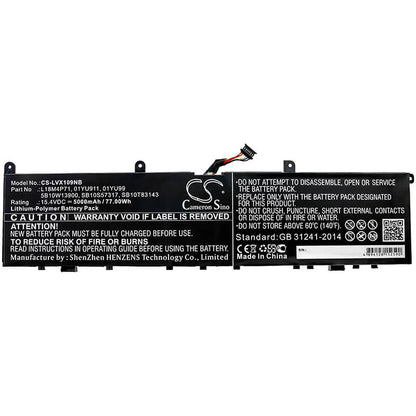 15.4V, 5000mAh, Li-Polymer Battery fits Lenovo, Thinkpad P1 2019, Thinkpad P1 2019 20qta000cd, 77Wh
