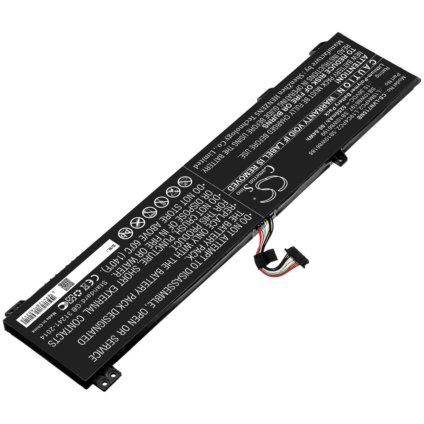15.36V, 5250mAh, Li-Polymer Battery fits Lenovo, Legion 5 15arh05, Legion 5 15imh05h, 80.64Wh