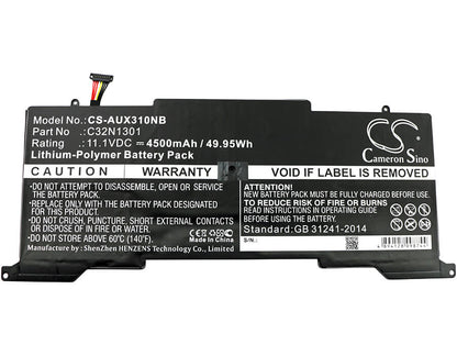 11.1V, 4500mAh, Li-Polymer Battery fits Asus, Ux31l, Ux31la, 49.95Wh