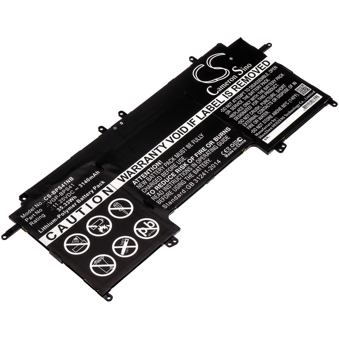 11.25V, 3140mAh, Li-Polymer Battery fits Sony, Svf13n, Svf13n12cw, 35.325Wh