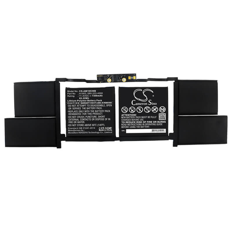 11.4V, 7300mAh, Li-Polymer Battery fits Apple, Macbook Pro 15 Inch Mv912ll/a*, Macbook Pro 15 Inch Touch Bar, 83.22Wh
