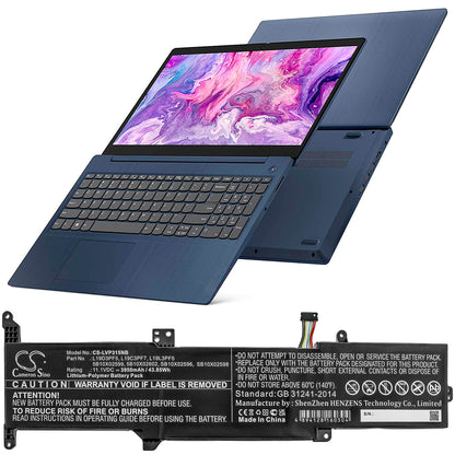 11.1V, 3950mAh, Li-Polymer Battery fits Lenovo, Ideapad 3-15, 43.845Wh