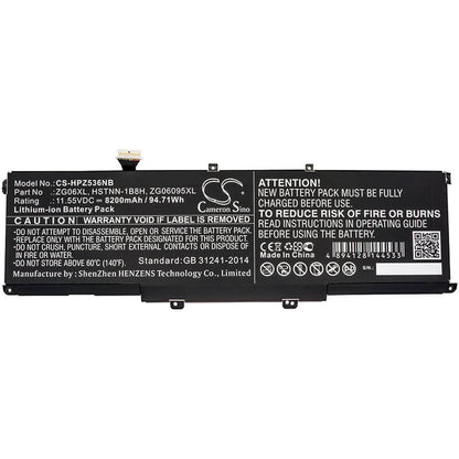 11.55V, 8200mAh, Li-ion Battery fits Hp, Zbook Studio G5, Zbook Studio G5 2zc49ea, 94.71Wh