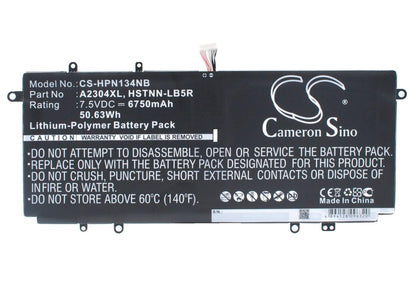 7.5V, 6750mAh, Li-Polymer Battery fits Hp, Chromebook 14, Chromebook 14 14-q063cl, 50.625Wh