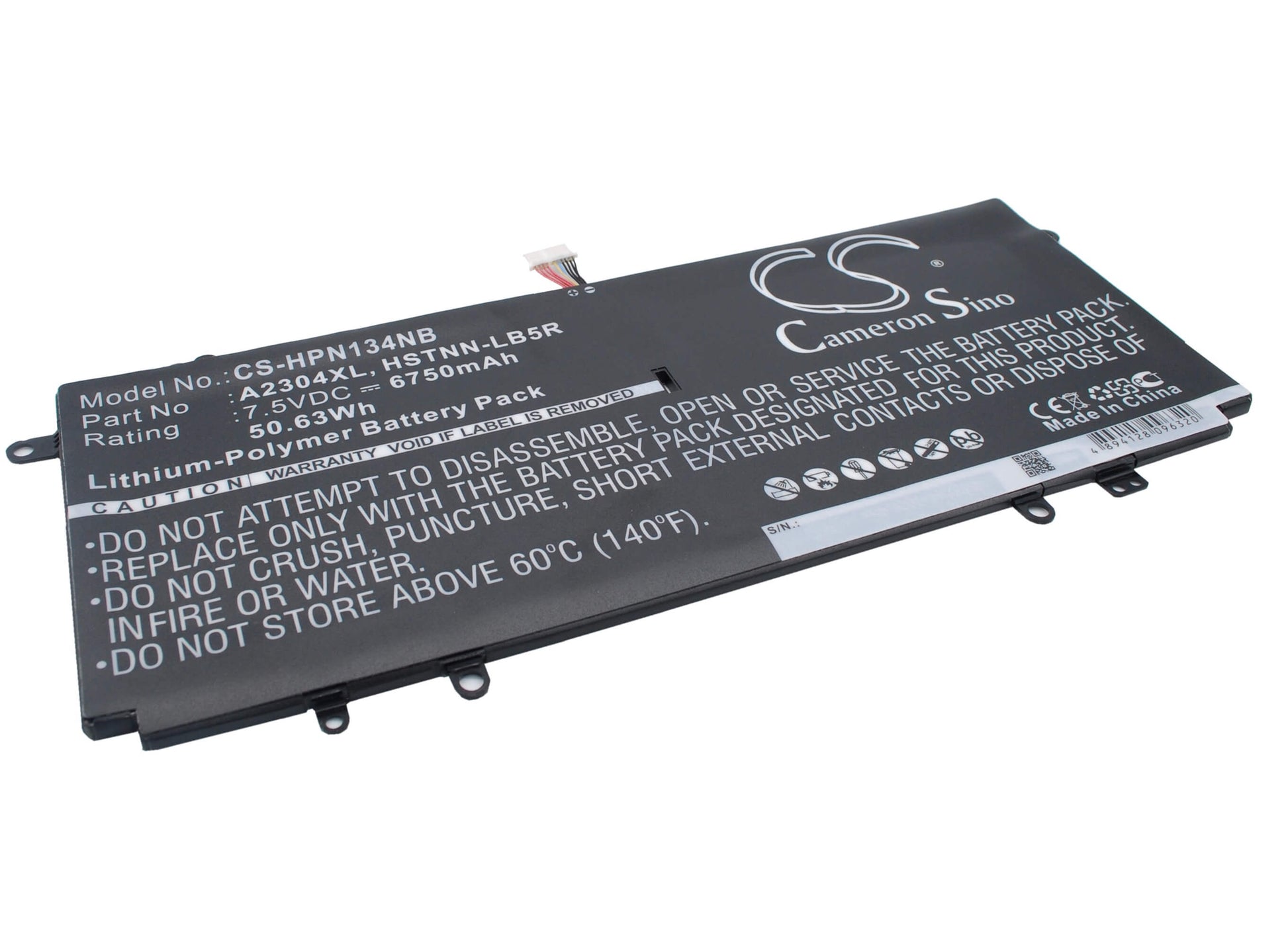 7.5V, 6750mAh, Li-Polymer Battery fits Hp, Chromebook 14, Chromebook 14 14-q063cl, 50.625Wh