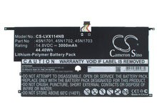14.8V, 3000mAh, Li-Polymer Battery fits Lenovo, 20a7, 20a8, 44.4Wh