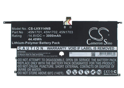 14.8V, 3000mAh, Li-Polymer Battery fits Lenovo, 20a7, 20a8, 44.4Wh