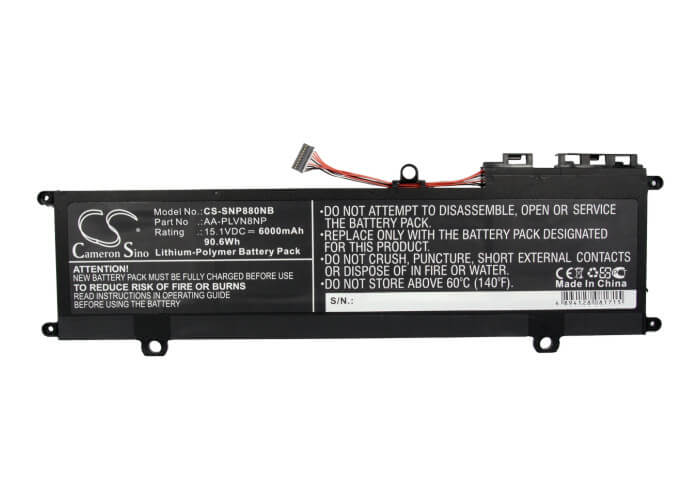 15.1V, 6000mAh, Li-Polymer Battery fits Samsung, 780z5e-s01, Ativ Book 8, 90.6Wh