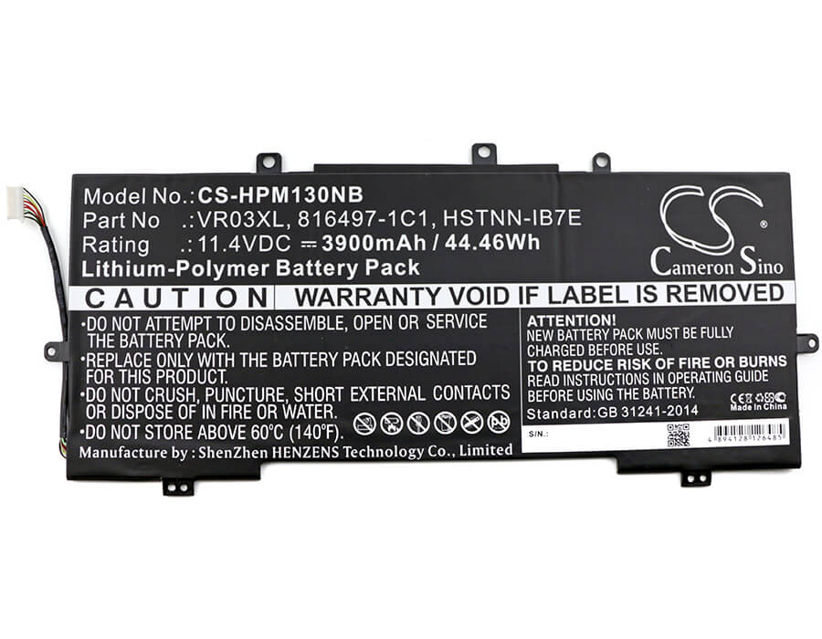 11.4V, 3900mAh, Li-Polymer Battery fits Hp, Envy 13-d000 Series, Envy 13-d000ne, 44.46Wh