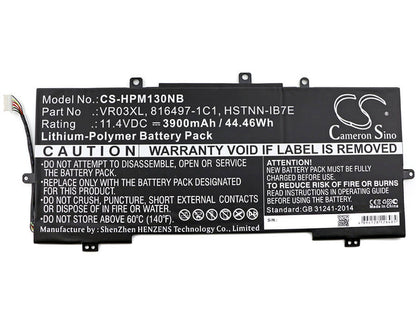 11.4V, 3900mAh, Li-Polymer Battery fits Hp, Envy 13-d000 Series, Envy 13-d000ne, 44.46Wh