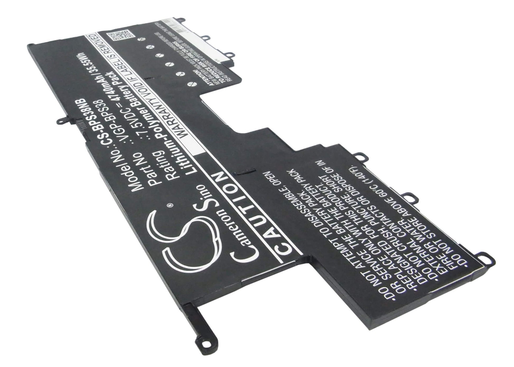 7.5V, 4740mAh, Li-Polymer Battery fits Sony, P11226scbi, P132200c, 35.55Wh