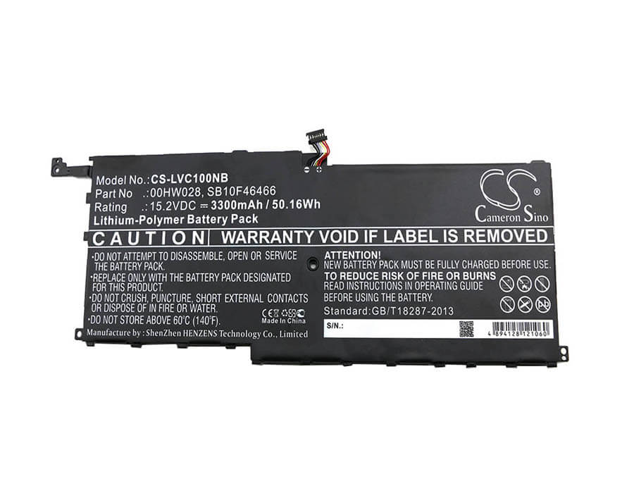 15.2V, 3300mAh, Li-Polymer Battery fits Lenovo, 20fb002vge, 20fb003rge, 50.16Wh