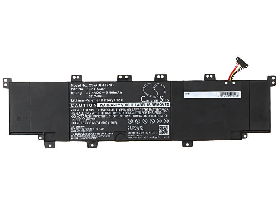 7.4V, 5100mAh, Li-Polymer Battery fits Asus, F402c, F402ca-wx102h, 37.74Wh