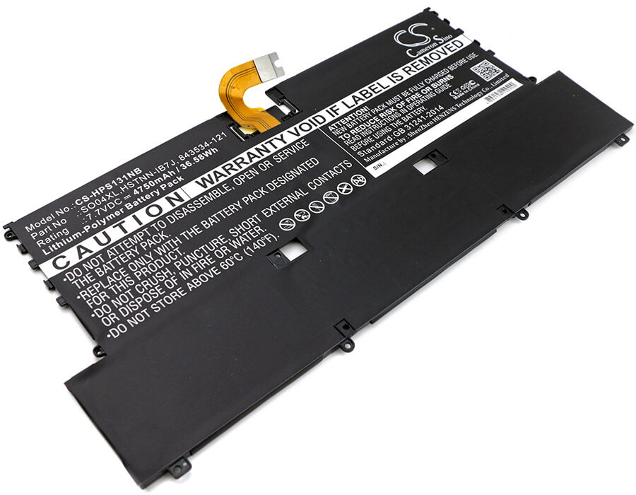 CS-HPS131NB, Notebook, Laptop 7.7V, 4750mAh, Li-Polymer Battery fits Hp, F1d61eaabd, Spectre 13(2016), 36.575Wh