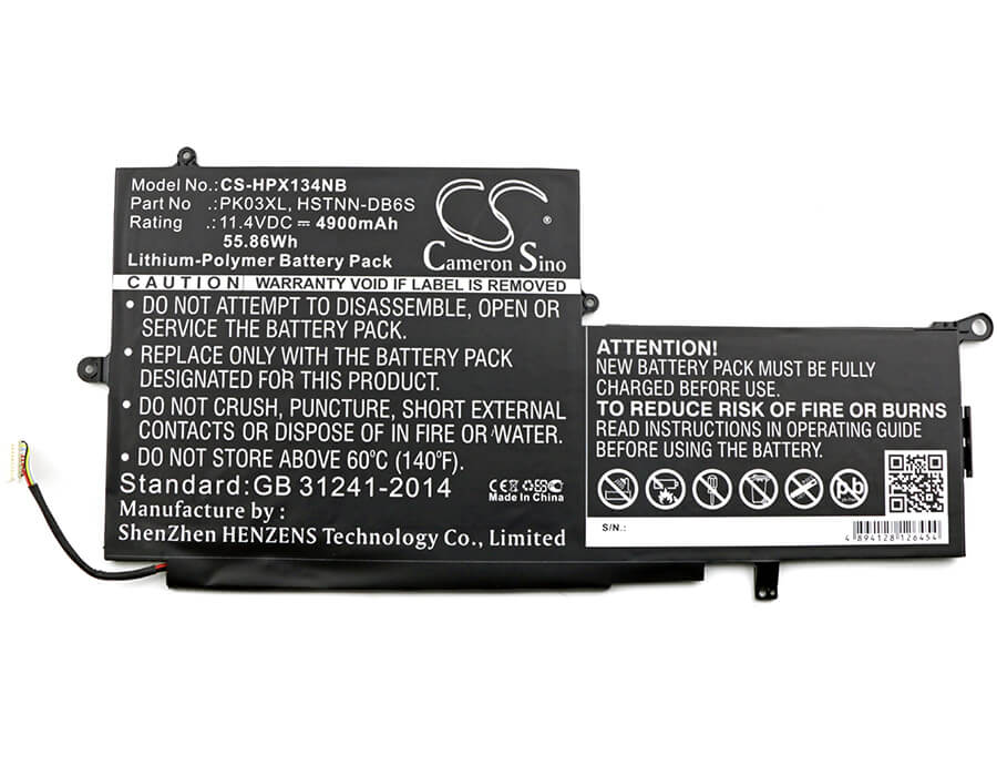 11.4V, 4900mAh, Li-Polymer Battery fits Hp, Envy X360 13-y034cl, Envy X360 13-y044cl, 55.86Wh