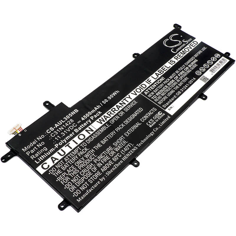 11.31V, 4500mAh, Li-Polymer Battery fits Asus, Ux305l, Ux305la, 50.895Wh