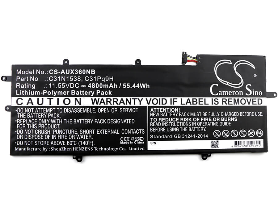 11.55V, 4800mAh, Li-Polymer Battery fits Asus, Q324ua, Q324ua-bhi7t17, 55.44Wh