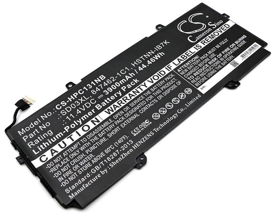 11.4V, 3900mAh, Li-Polymer Battery fits Hp, Chromebook 13 G1, Chromebook 13 G1 Core M5, 44.46Wh