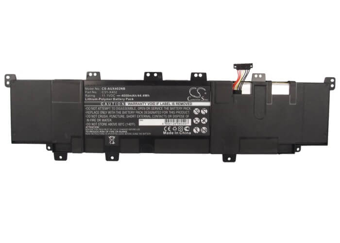 11.1V, 4000mAh, Li-Polymer Battery fits Asus, Ar5b225, F402ca, 44.4Wh