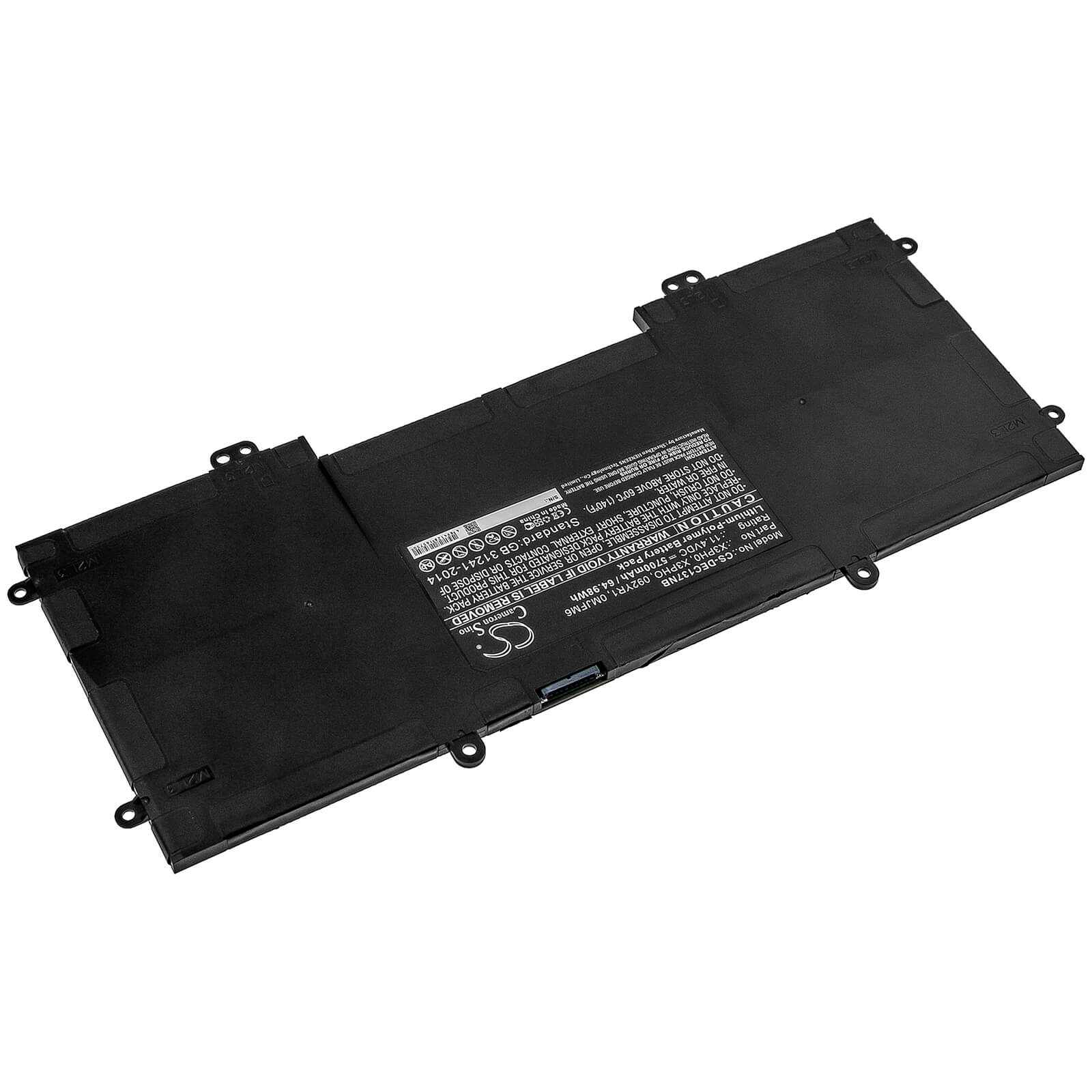 11.4V, 5700mAh, Li-Polymer Battery fits Dell, Chromebook 13 7310, 64.98Wh