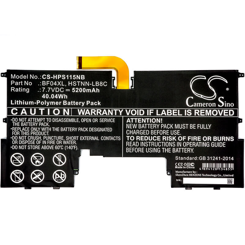 7.7V, 5200mAh, Li-Polymer Battery fits Hp, Spectre 13-af000, Spectre 13-af000nc, 40.04Wh