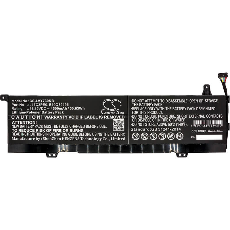 11.25V, 4500mAh, Li-Polymer Battery fits Lenovo, Yoga 730 15, Yoga 730-13ikb, 50.625Wh