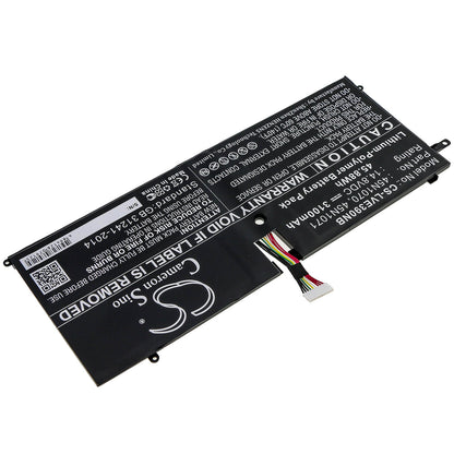 14.8V, 3100mAh, Li-Polymer Battery fits Lenovo, Thinkpad X1 Carbon, Thinkpad X1 Carbon 3444, 45.88Wh