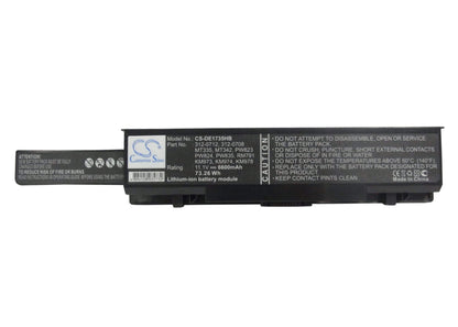 11.1V, 6600mAh, Li-ion Battery fits Dell, Studio 1735, Studio 1736, 73.26Wh