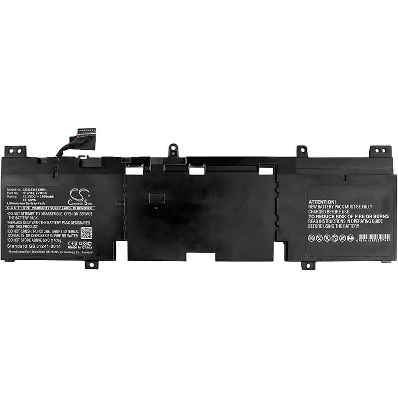 15.2V, 3100mAh, Li-ion Battery fits Dell, Alienware 13 R1, Alienware 13 R2, 47.12Wh