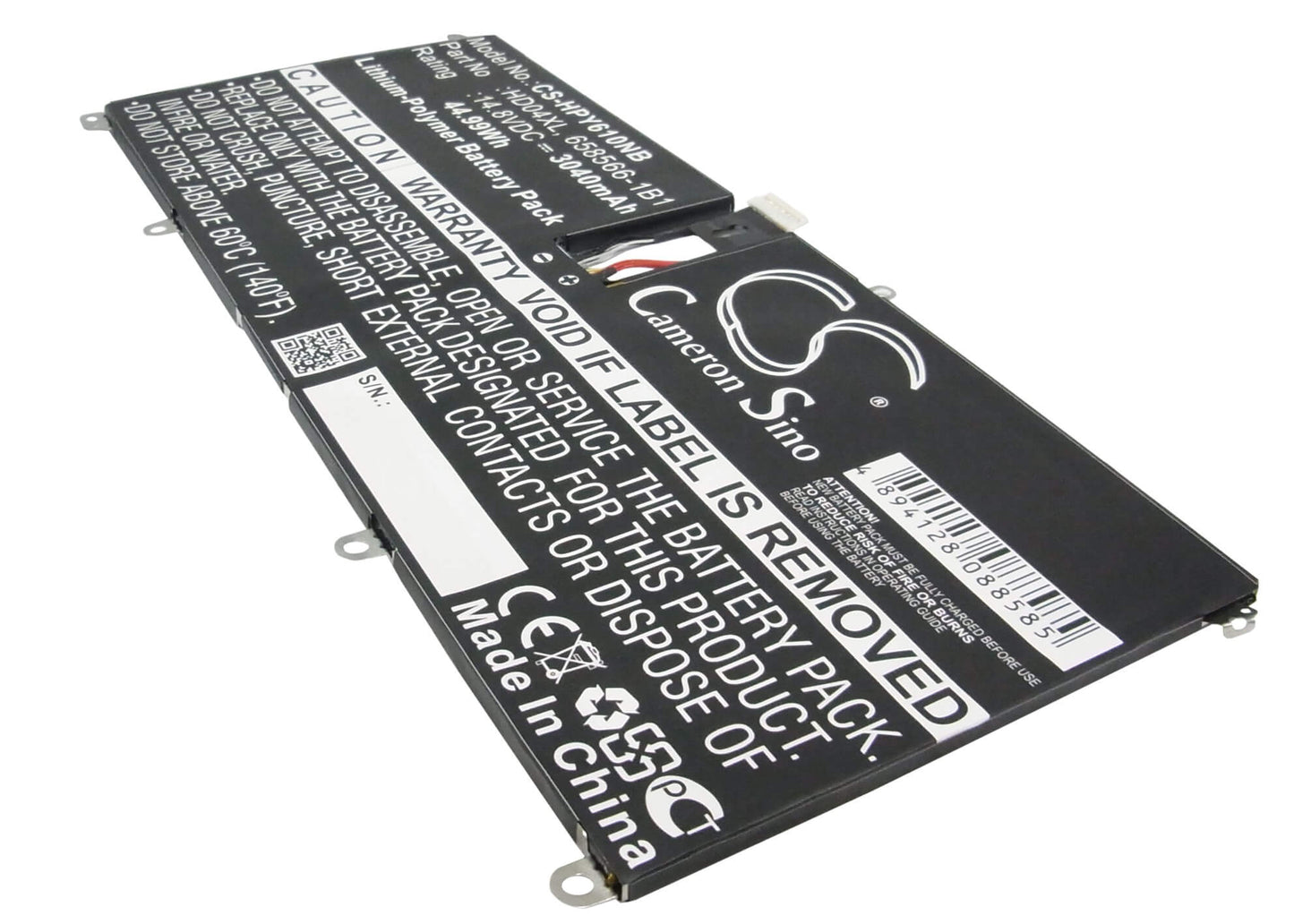 14.8V, 3040mAh, Li-Polymer Battery fits Hp, Envy 6-1000, Envy Spectre Tu Xt 13-2000eg, 44.992Wh