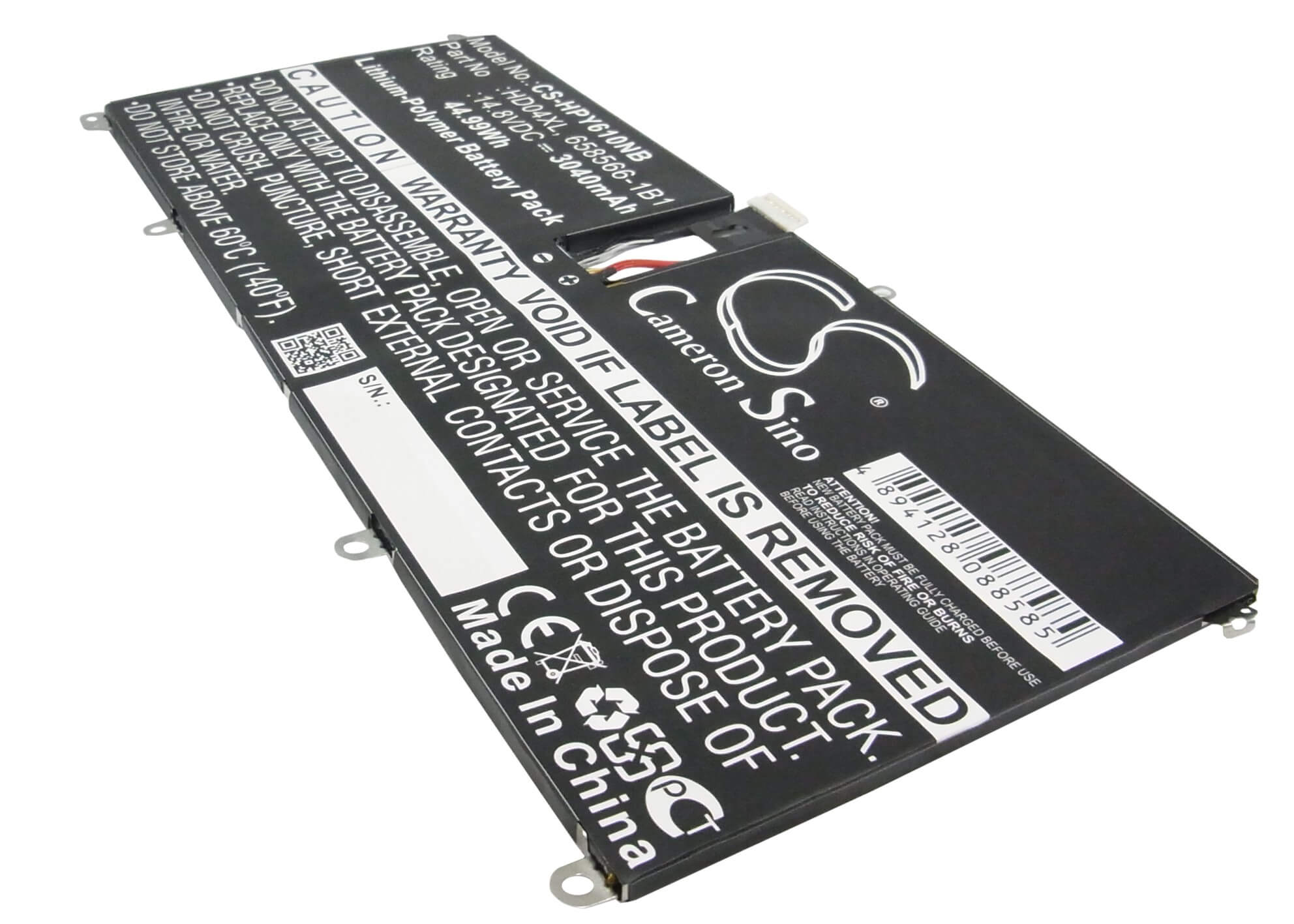 14.8V, 3040mAh, Li-Polymer Battery fits Hp, Envy 6-1000, Envy Spectre Tu Xt 13-2000eg, 44.992Wh