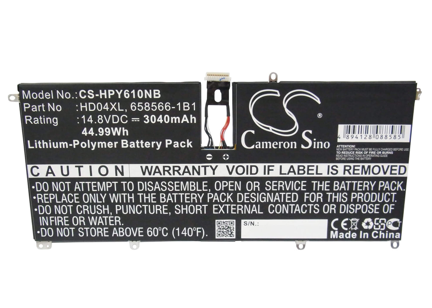 14.8V, 3040mAh, Li-Polymer Battery fits Hp, Envy 6-1000, Envy Spectre Tu Xt 13-2000eg, 44.992Wh