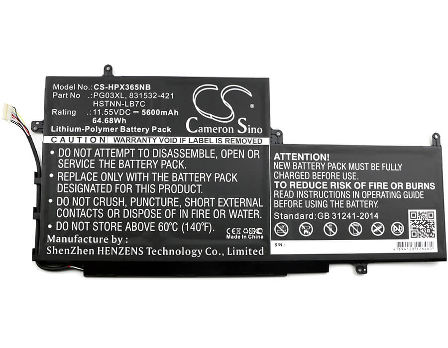 11.55V, 5600mAh, Li-Polymer Battery fits Hp, Gaming Pavilion 15-dk0001ne, Gaming Pavilion 15-dk0003nq, 64.68Wh