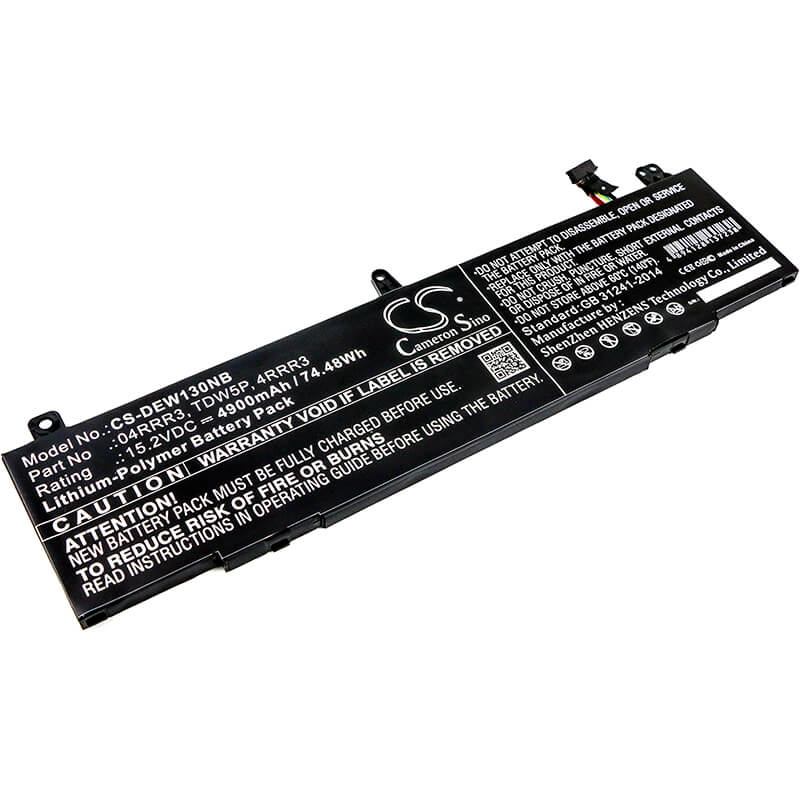 15.2V, 4900mAh, Li-Polymer Battery fits Dell, Alienware 13 R3, Alienware 13(alw13c-d1738), 74.48Wh