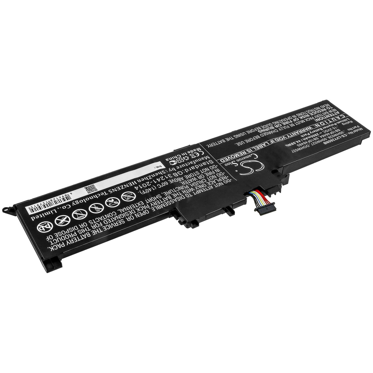 15.2V, 2900mAh, Li-ion Battery fits Lenovo, Thinkpad Yoga 260, Thinkpad Yoga 260 20fd001xge, 44.08Wh