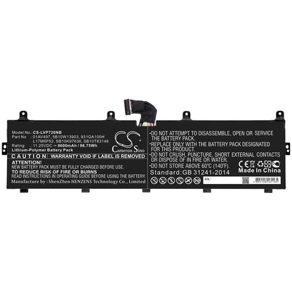 11.25V, 8600mAh, Li-Polymer Battery fits Lenovo, Thinkpad P72, Thinkpad P72 (20mb/20mc), 96.75Wh
