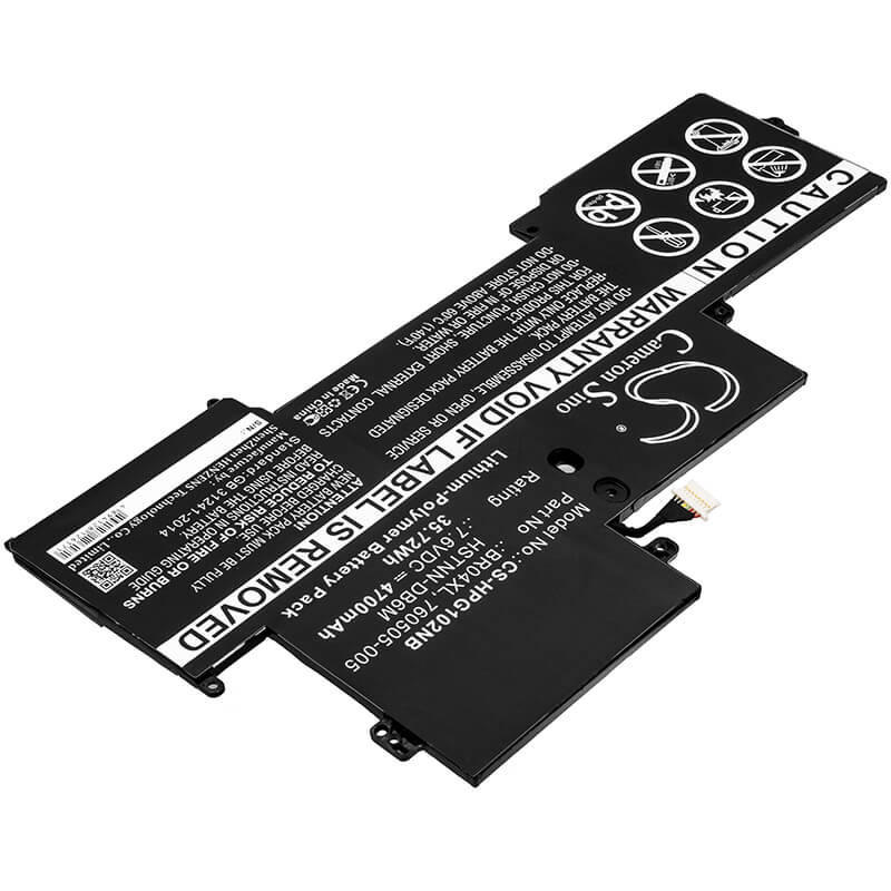 7.6V, 4700mAh, Li-Polymer Battery fits Hp, Elitebook 1030 G1-y0e99up, Elitebook 1030 G1-y4x52us, 35.72Wh