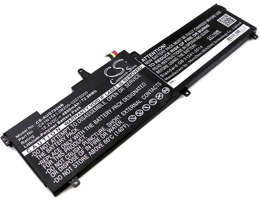 15.2V, 4800mAh, Li-Polymer Battery fits Asus, G702vm, G702vm-gc045t, 72.96Wh
