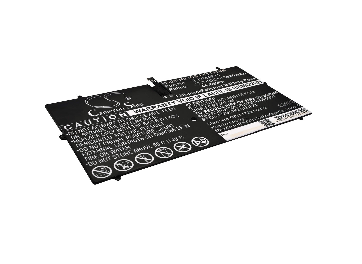 7.7V, 5800mAh, Li-Polymer Battery fits Lenovo, Yoga 3 Pro, Yoga 3 Pro 13, 44.66Wh