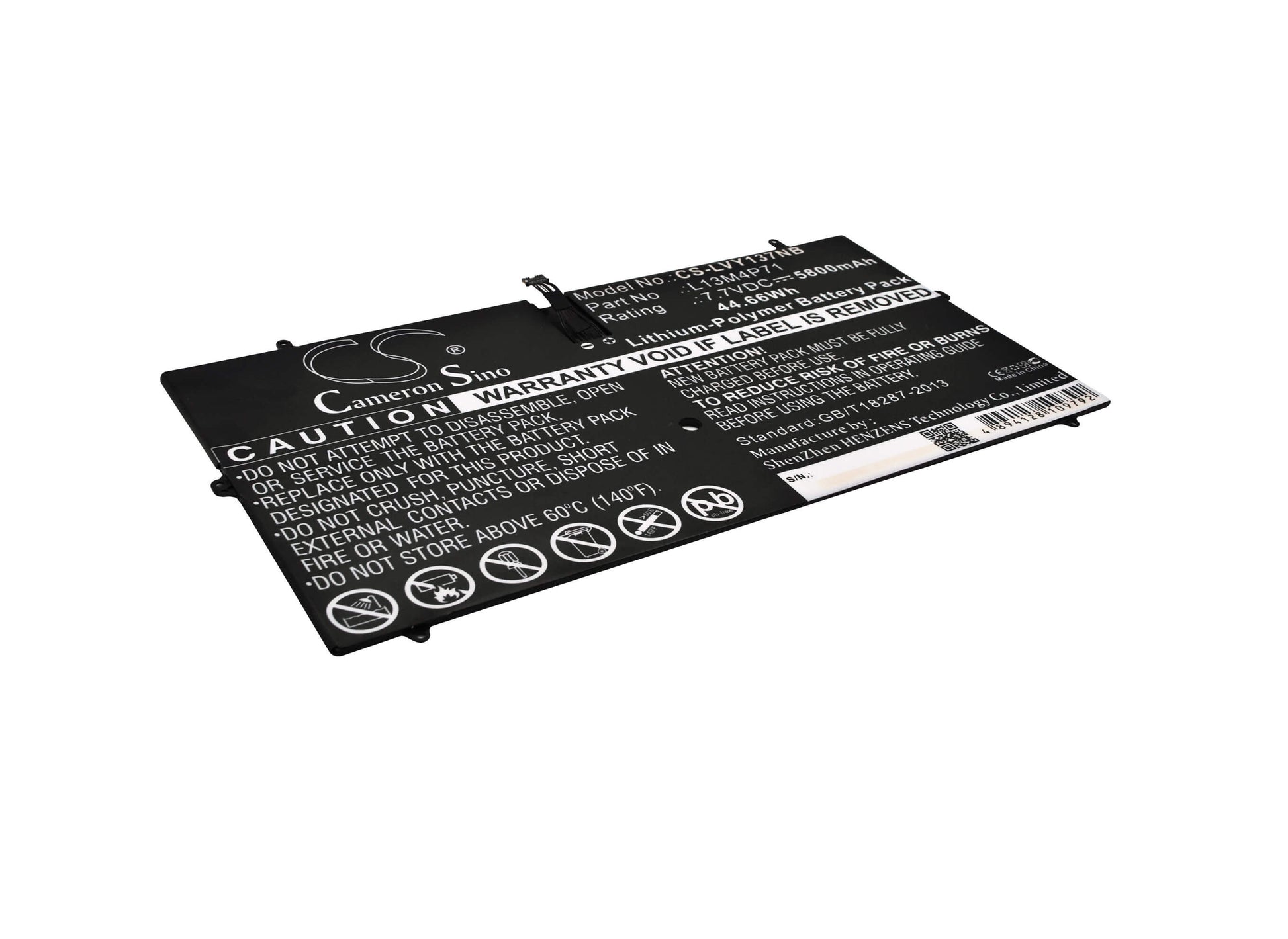 7.7V, 5800mAh, Li-Polymer Battery fits Lenovo, Yoga 3 Pro, Yoga 3 Pro 13, 44.66Wh