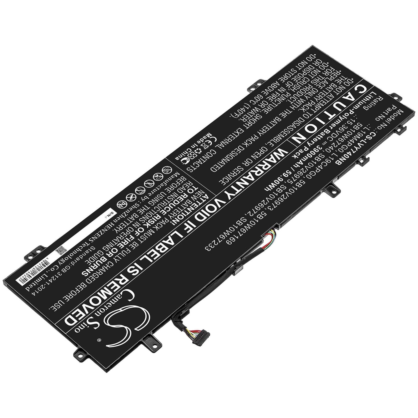 15.36V, 3900mAh, Li-Polymer Battery fits Lenovo, Legion Y740s, Legion Y740s-15imh, 59.904Wh