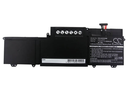 7.4V, 6500mAh, Li-Polymer Battery fits Asus, U38dt, U38dt-0021a4555m, 48.1Wh