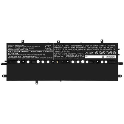 7.4V, 4400mAh, Li-Polymer Battery fits Sony, Svd11213cx, Svd11213cxb, 32.56Wh