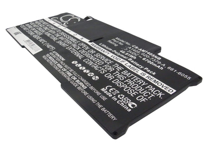 7.3V, 6700mAh, Li-Polymer Battery fits Apple, A1466, Macbook Air "core I5" 1.6 13", 48.91Wh